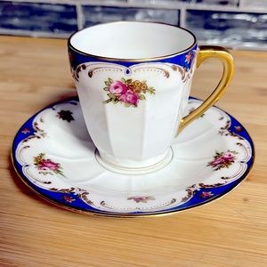 Pristine Vintage MG Limoges Demitasse Cup & Saucer